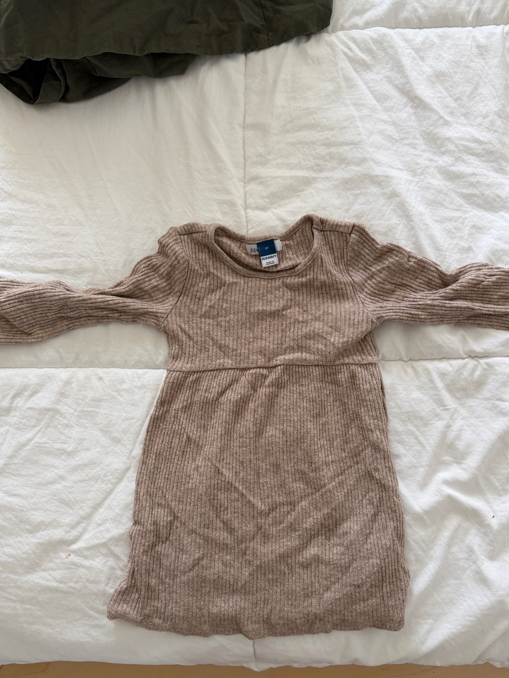 Old Navy Girls Gold Shimmer Ribbed Sweater Dress 3T